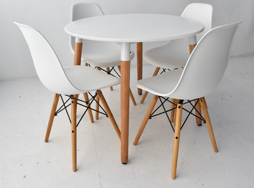 Combo De Comedor Eames Mesa 90 Cm Sillas Eames Original X 4 