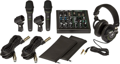 Pack Audio Performer Mackie Mixer Usb 2 Micrófonos Audífonos