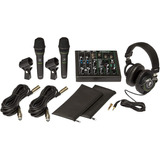 Pack Audio Performer Mackie Mixer Usb 2 Micrófonos Audífonos