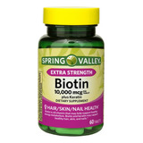 Biotin 10,000mcg C/keratin Spring Valley® 60tablets Eua