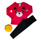 Conjunto Menina Infantil Meia Estação Blusa E Calça Legging