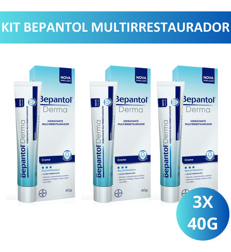 Kit Com 3x Bepantol Derma Hidratante Multirrestaurador - 40g