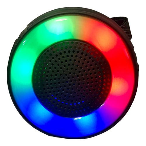 Mini Bocina Circular 2  Bluetooth Radio Fm Tws Luz Led Rgb