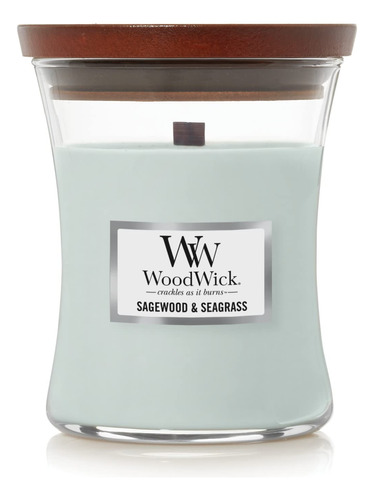 Woodwick Vela Mediana De Reloj De Arena, Madera Salvia Y Hie