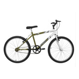 Bicicleta Bike Aro 24 Bicolor Masculina Sem Marcha Passeio Cor Verde Oliva Fosco