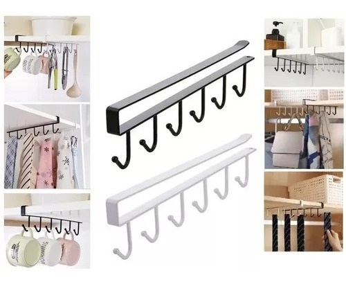 Pack 2 Gancho Soporte Colgador Tazas Organiza Baño Closet