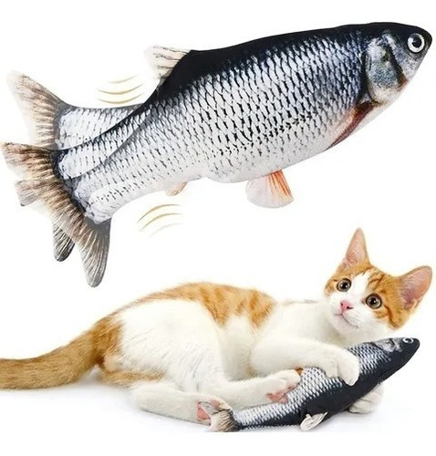 Pez Juguete Para Gato Recargable Pescado Con Movimiento Usb