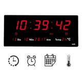 Relógio Parede Digital Led Grande - Temperatura E Calendario