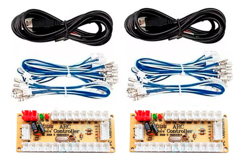 2 X Placas Zero Delay Usb Controle Arcade Pc, Ps3, Raspberry