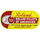 Roland Foods Anchoa Filetes, Rodada Con Las Alcaparras, 2 On