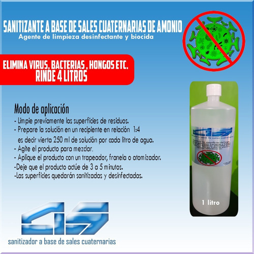 Sanitizante A Base De Sales Cuaternarias De Amonio