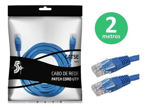 Cabo De Rede Internet Lan Utp Cat5e Rj45 2m Pronto  0181070