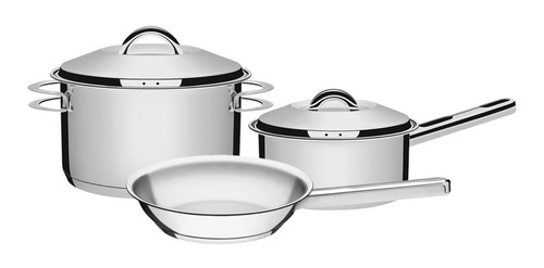 Set Ollas Cocina Solar Tramontina Triple Fondo Acero Inox.