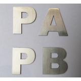 Letras Pa Pb Planta Alta Baja 3cm Acero Inoxidable