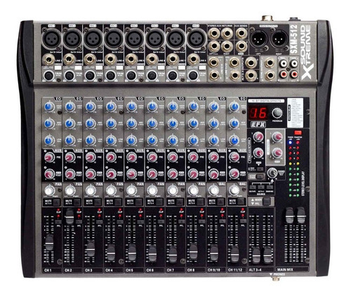 Consola Mixer 12 Canales Con Ecco 16 Efec Mic Auric