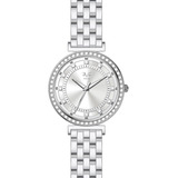 Reloj De Mujer V1969 Italia Plateado Con Cristales