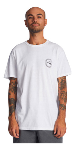 Polera  Quiksilver Rolling Waves Hombre Blanco