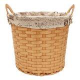 Canasto Simil Rattan Con Manijas Ropa Laundry - Sheshu Color Marrón Claro