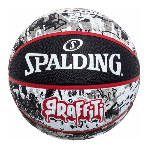 Balón De Baloncesto Spalding Graffiti, Blanco Y Negro