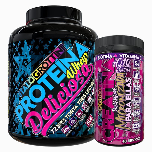 Proteina Whey Deliciosa Torta Tres Leches + Creatina 40 Serv