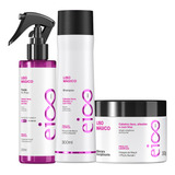 Kit Eico Pro Liso Mágico Shampoo Máscara Spray Leave-in