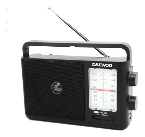 Radio Dual Am/fm Portatil Daewoo Di-rt227 Entrada Auricular Color Negro