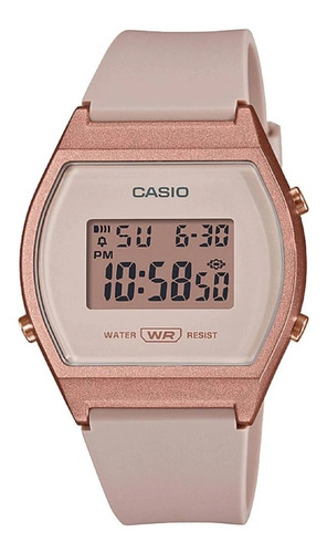 Reloj Casio Rosegold Mujer Digital Resina Lw-204-4a Becris