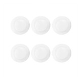 Set  X6 Platos Playos Vidrio Templado Apto Microondas Plato