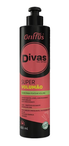 Creme Para Pentear Griffus Divas Brasil 800 Ml Super Volumão
