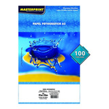 Papel Glossy 180g A3 Fotográfico Brilhante Masterprint 100fl Cor Branco