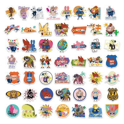 100 Pegatinas De Zootopia, Vinilos De Animales Divertidos