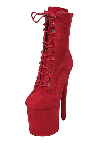 [ Botas De Pole Dance Supersexys De Franela De 20 Cm [u] *