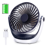 Ventilador Mesa Pequeño Recargable Con Fuerte Flujo De Aire