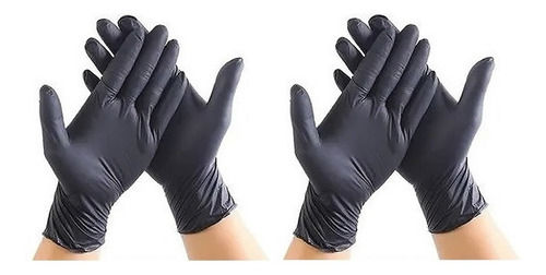 Guantes De Vinil Negro Grande 2 Pares Globusman