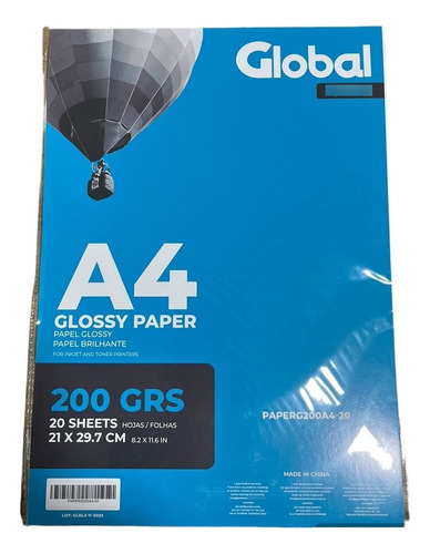 Papel Glossy Foto 200g A4 Resma X200 Hojas Zona Oeste