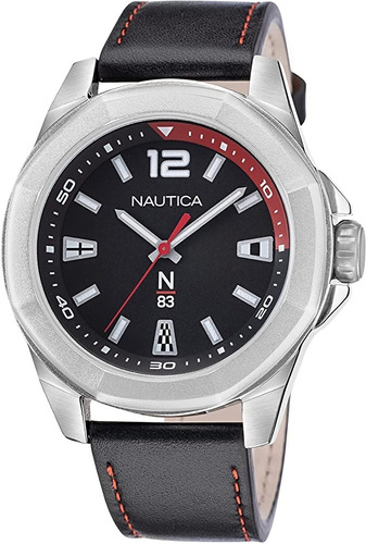 Reloj Náutica N83 Naptbf105 Set Dos Correas Cuero Y Goma