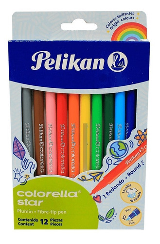 Plumón Pelikan Corella Lavables Estuche X 6