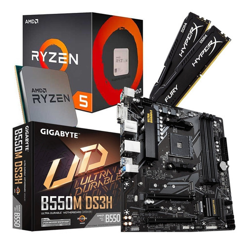 Kit Amd Ryzen 7 5800x + Gigabyte B550m Ds3h +32 Gb Ddr4 3200