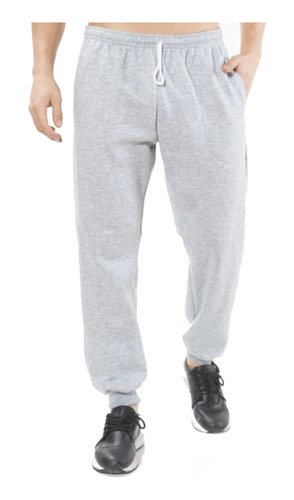 Pantalon Jogging Babucha Con Puño Frisa Gris Adulto