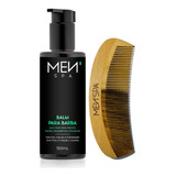 Kit Balm Para Barba Anti Frizz + Pente Madeira Maciça Menspa