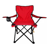 Silla Plegable Camping Jardín Playa Alberca Pesca Exterior Color Rojo