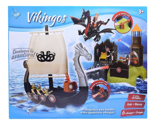 Barco Vikingos Con Muñecos El Duende Azul Tipo Playmobil Ful