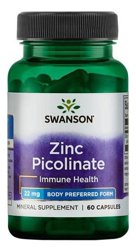 Zinc Picolinate - Body Preferred Form - 60 Caps- 22 Mg Sw