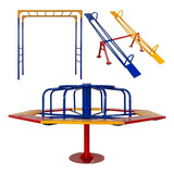 Gira Gira + Escada Horizontal + Gangorra - Playground
