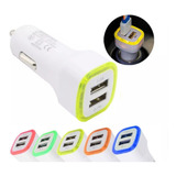 Cargador Carro Doble Puerto Usb 2.1 A + 1 A Rápida Luz Led 