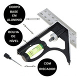 Esquadro Combinado 12pol 300mm Marceneiro Carpinteiro