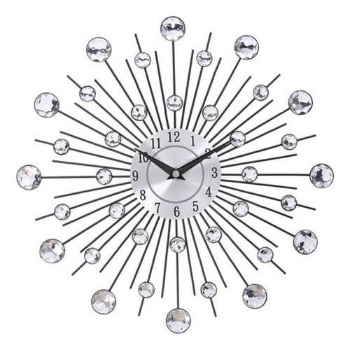 Reloj De Pared Con Espejo Plateado, Diseño Moderno, Hecho De