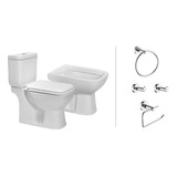 Inodoro Piazza Amalfi Tapa Deposito Dual Bide Set Accesorios