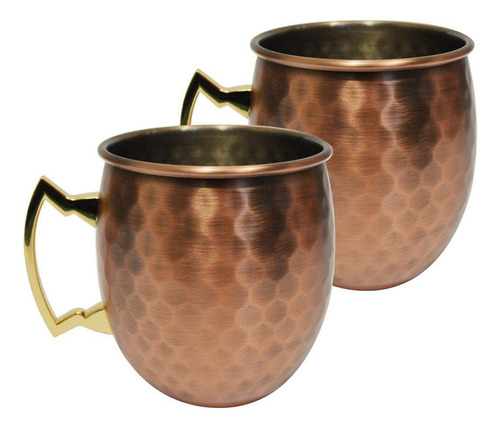 Mug Vasos Cobre Set De 2 Casatua Moscow Mule Coctel 500ml Mugscow Vintage