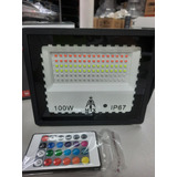 Refletor Led 100w Rgb Colorido Bivolt Com Controle E Memoria